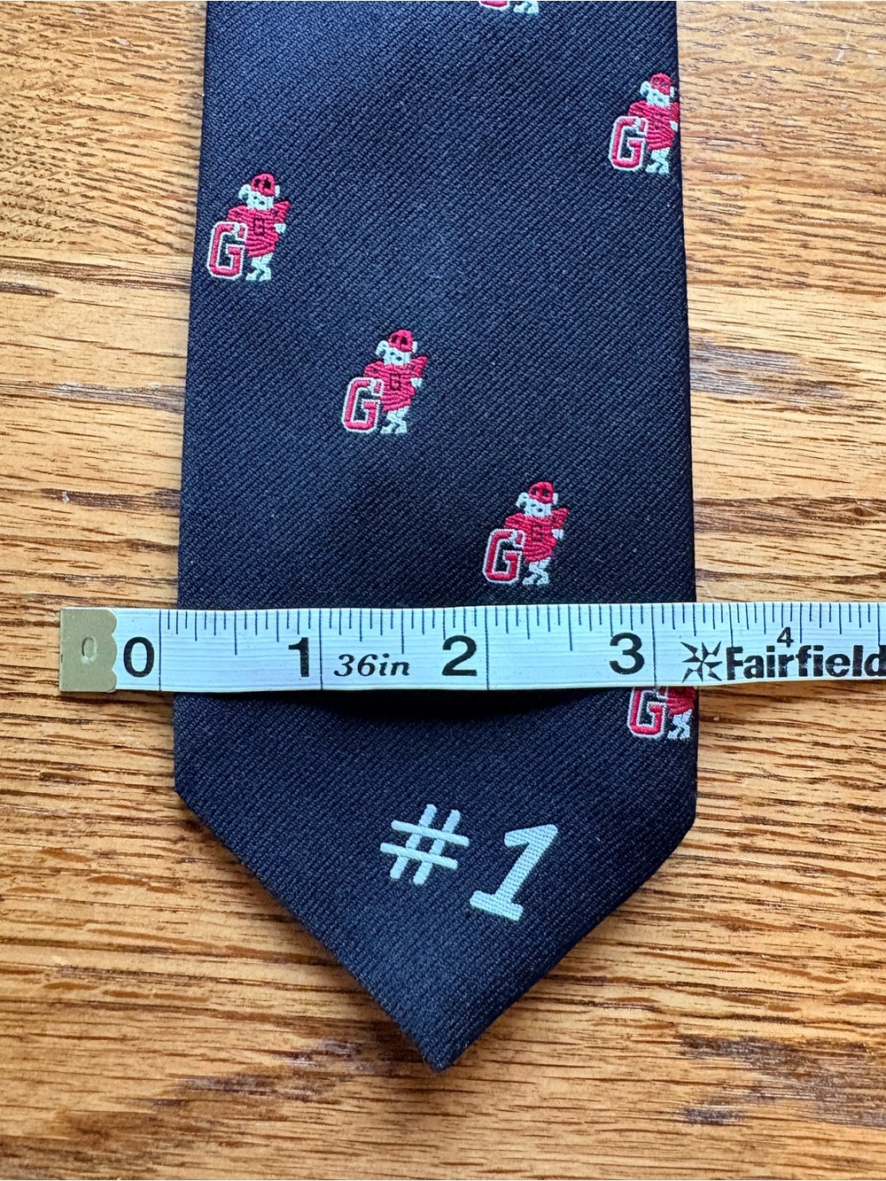VTG Charing Cross Black UGA Bulldawg Dawg “G” #1 Patterned Men's Tie - Picture 11 of 12